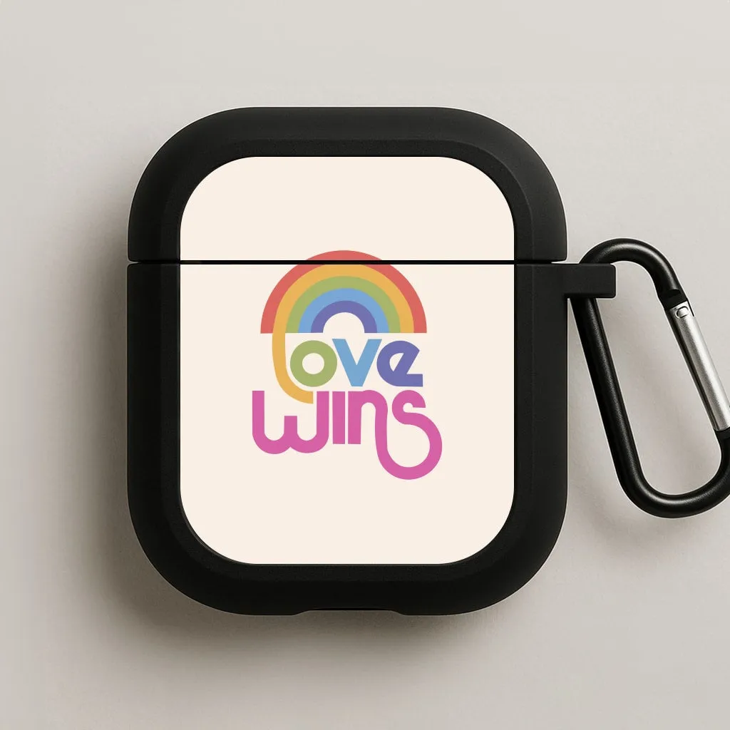 Modern Design Holder airpods case for teens Love Wins - Pride AirPods Case