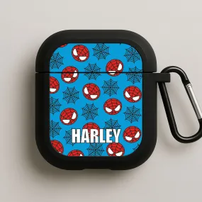 Spiderman And Webs - Personalised Superhero Comic AirPods Case soft pastel hybrid airpods case