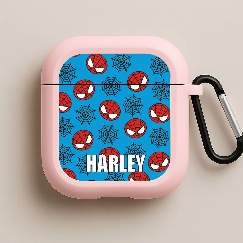 Everyday Protection Case airpods case for office Spiderman And Webs - Personalised Superhero Comic AirPods Case
