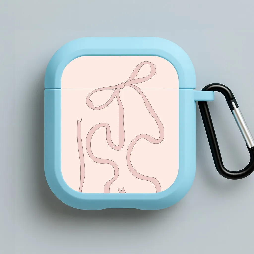 Minimal Daily Shell Pink Ribbon AirPods Case