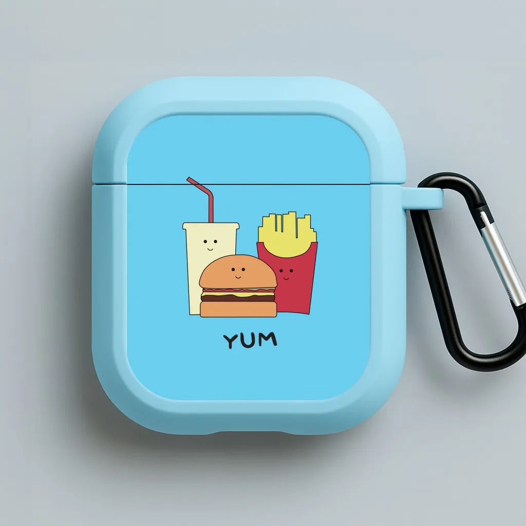 Compact Utility Bag shockproof airpods case Fast Food Meal - Fast Food Patterns AirPods Case