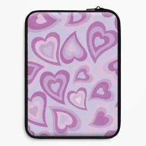 Purple Hearts - Trippy Patterns Laptop Sleeve Bold colors Protective Design Layer