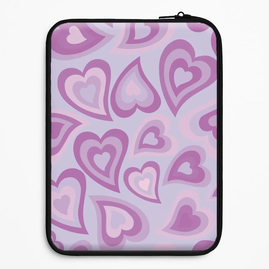 Purple Hearts - Trippy Patterns Laptop Sleeve Bold colors Protective Design Layer