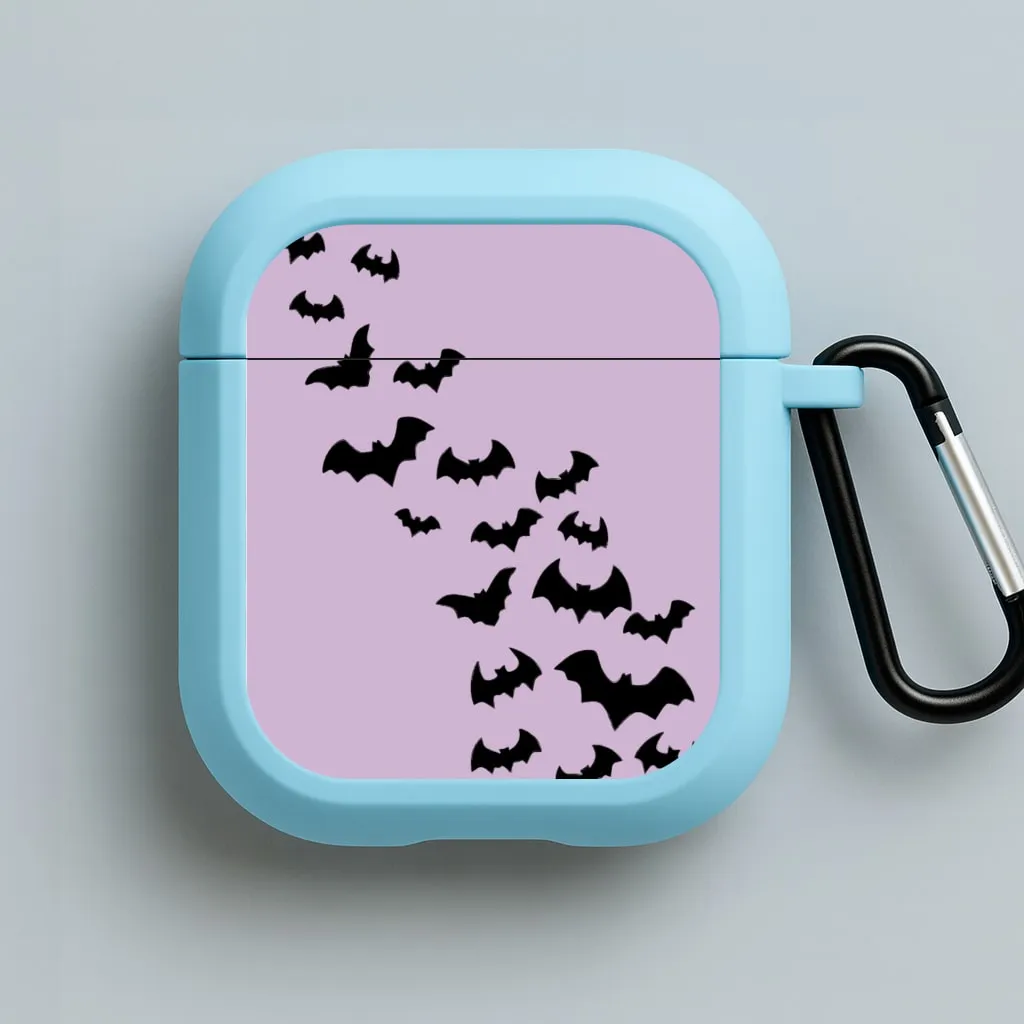 protective airpods cover vintage silicone airpods cover Bats - Halloween AirPods Case