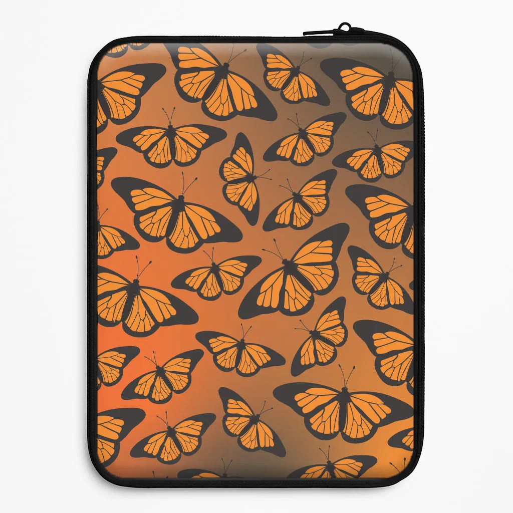 Universal Fit High-End Detail Orange Gradient Butterfly - Butterfly Patterns Laptop Sleeve