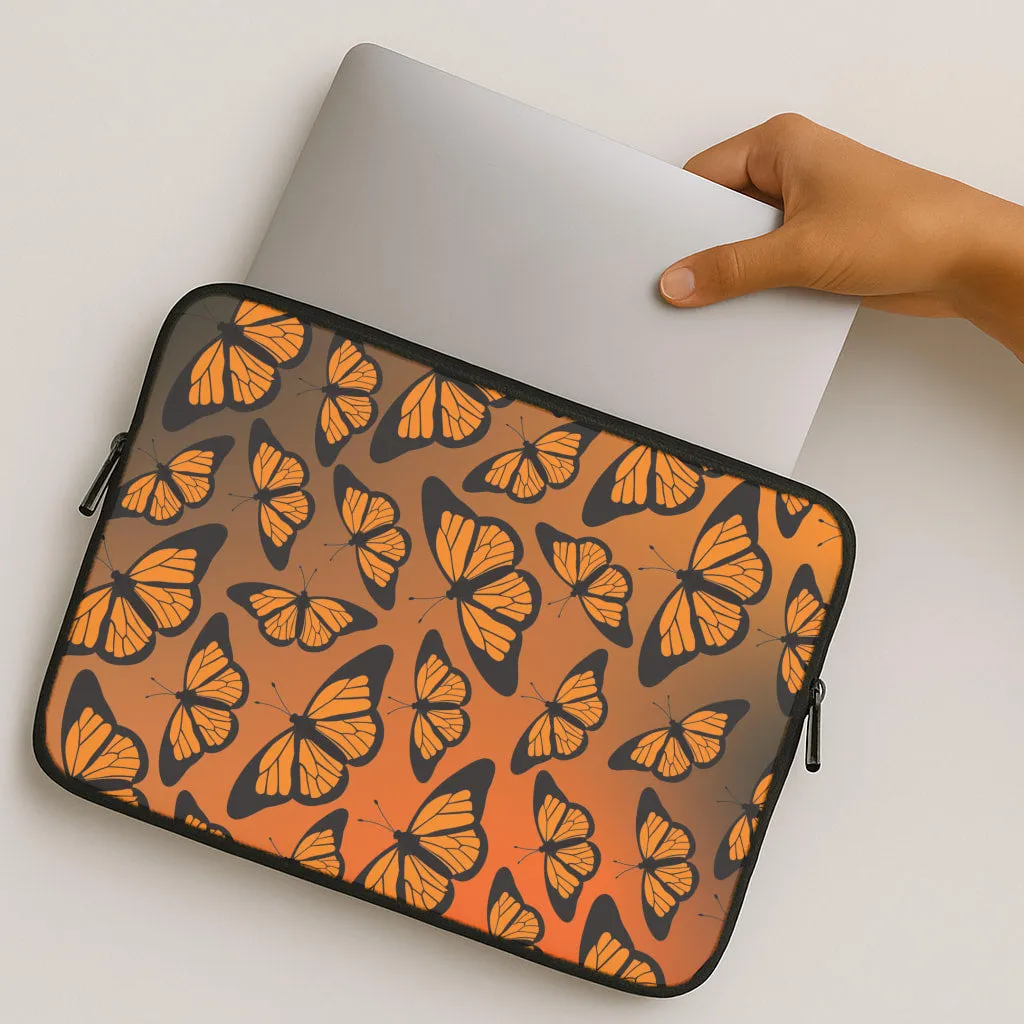 Orange Gradient Butterfly - Butterfly Patterns Laptop Sleeve Compact Fit