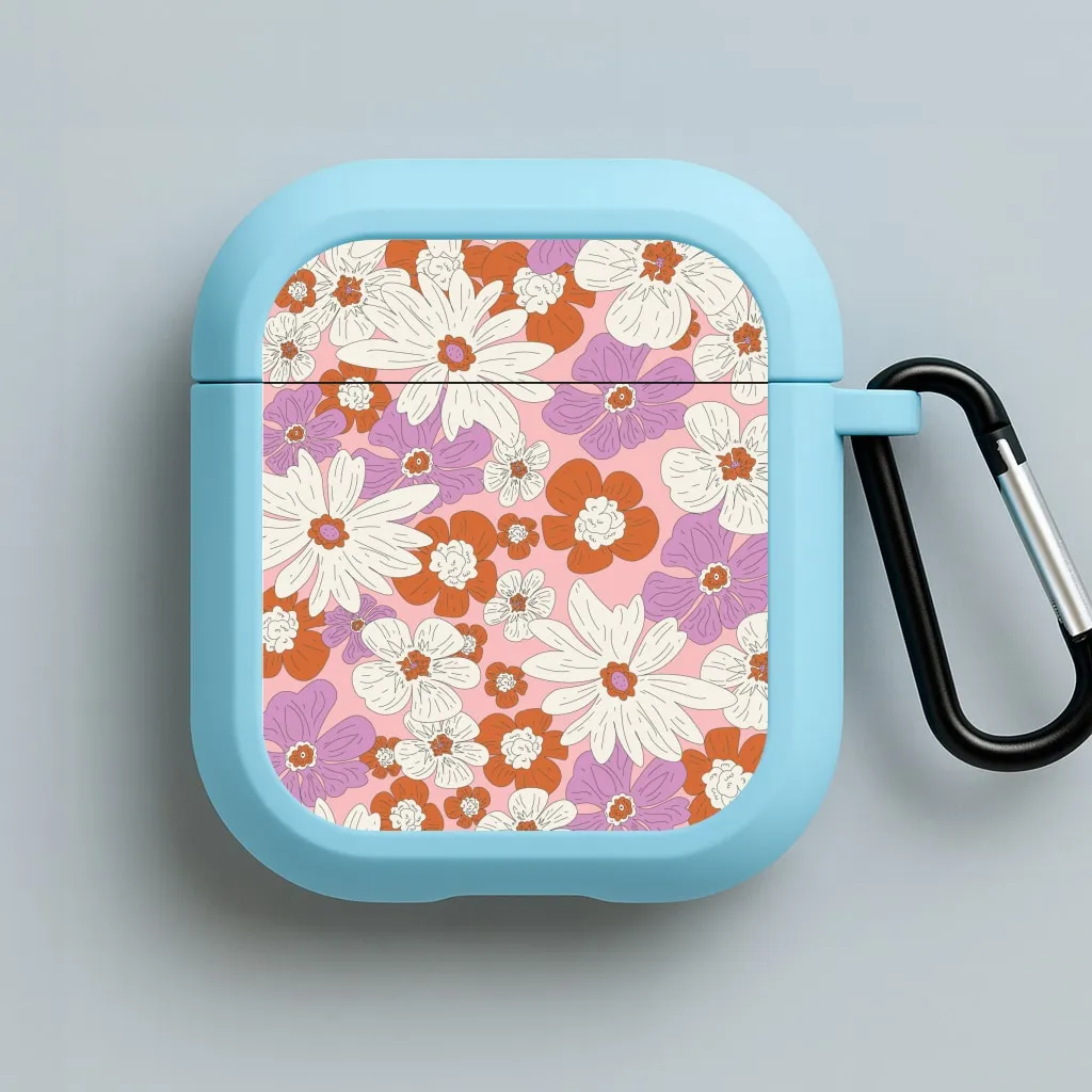 flexible drop proof shell eco case for airpods Retro Flowers - Floral Patterns AirPods Case