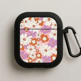 Retro Flowers - Floral Patterns AirPods Case sports grip airpods protector lightweight ergonomic neon pocket silicone airpods protector