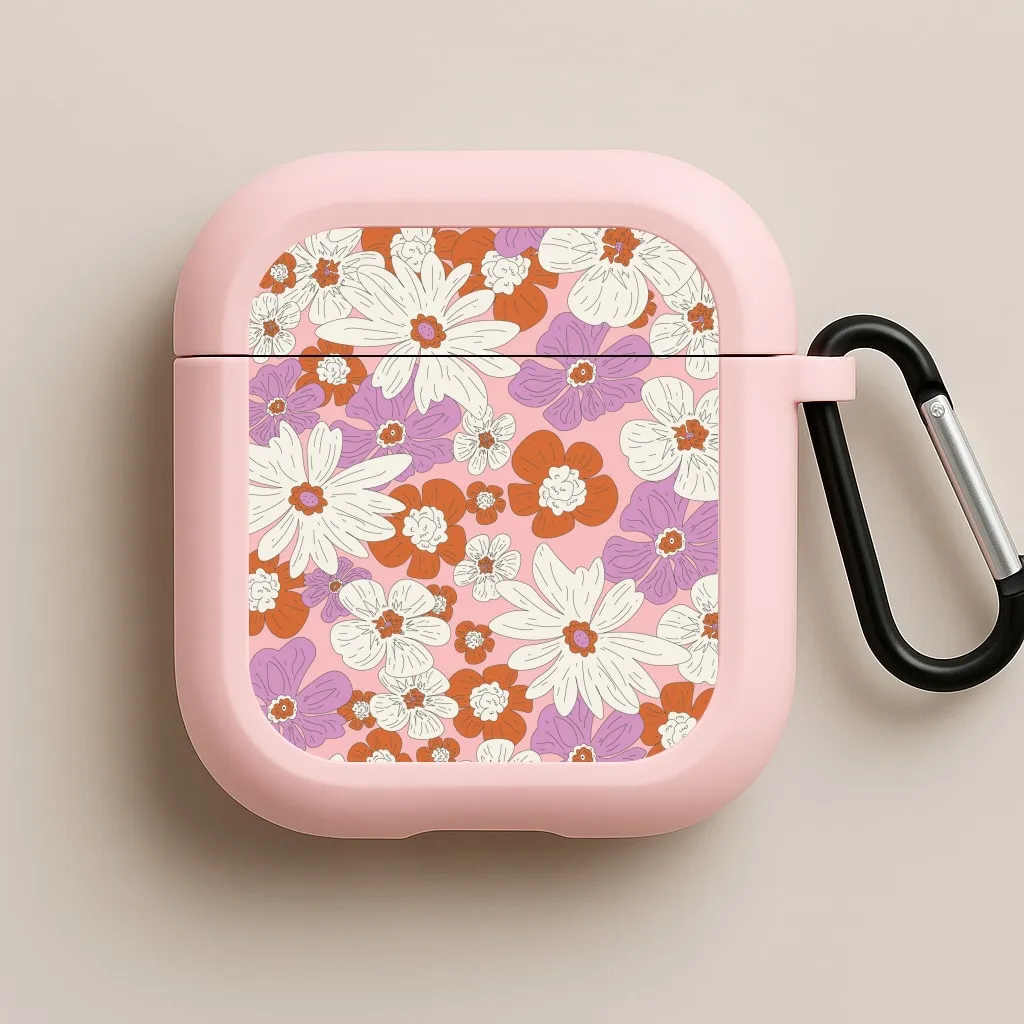 Retro Flowers - Floral Patterns AirPods Case durable high strength protector