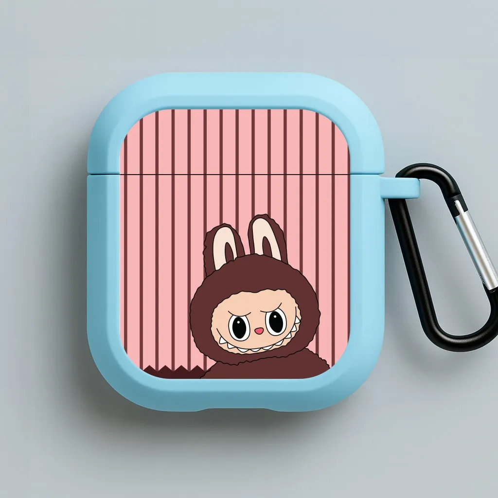 Creative Smooth Holder Protective Audio Gear Stripey Cute Brown Monster AirPods Case