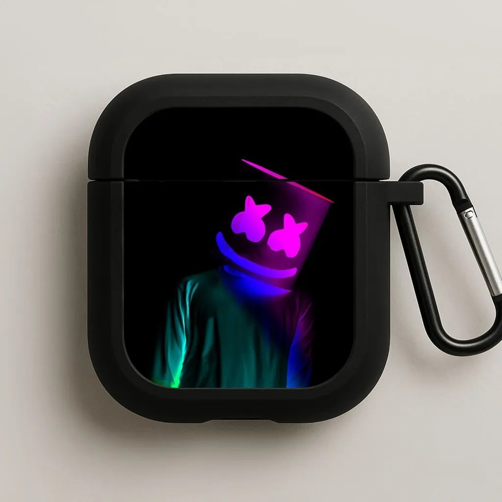 White Helmet DJ In Lights AirPods Case shock resistant gym airpods case eco conscious accessory