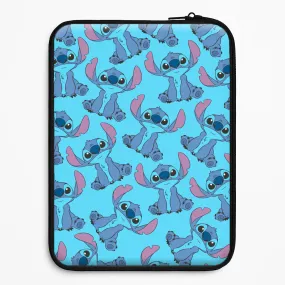 Elegant Appearance Modern Texture Build Cute Alien Blue Pattern Laptop Sleeve