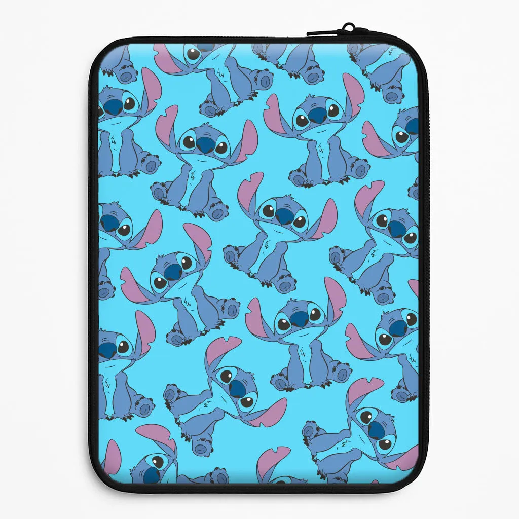 Elegant Appearance Modern Texture Build Cute Alien Blue Pattern Laptop Sleeve