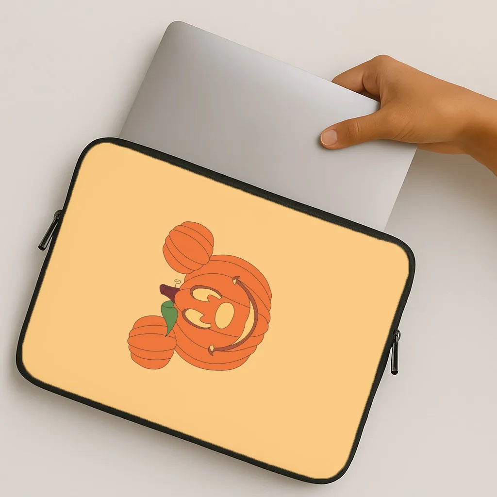 Soft Feel Mouse Pumpkin Halloween Laptop Sleeve