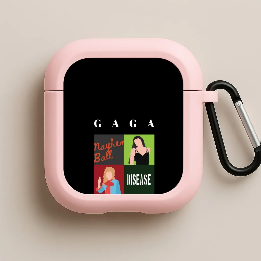 Gaga Collage AirPods Case shock resistant hybrid silicone protector Durable Silicone Organizer