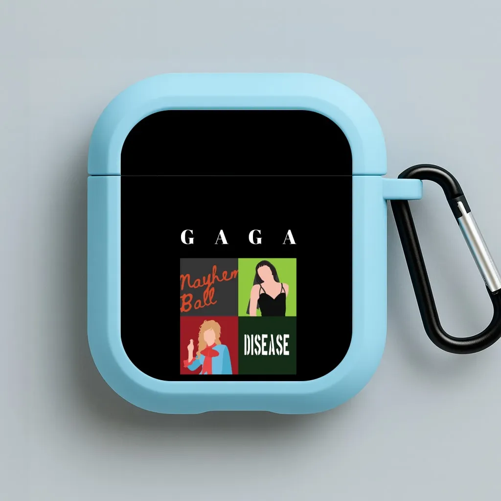 compact handmade soft pastel gradient leather case vivid colored airpods case Gaga Collage AirPods Case