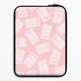Flexible Fit Pastel Pink Tarot Cards Pattern Laptop Sleeve