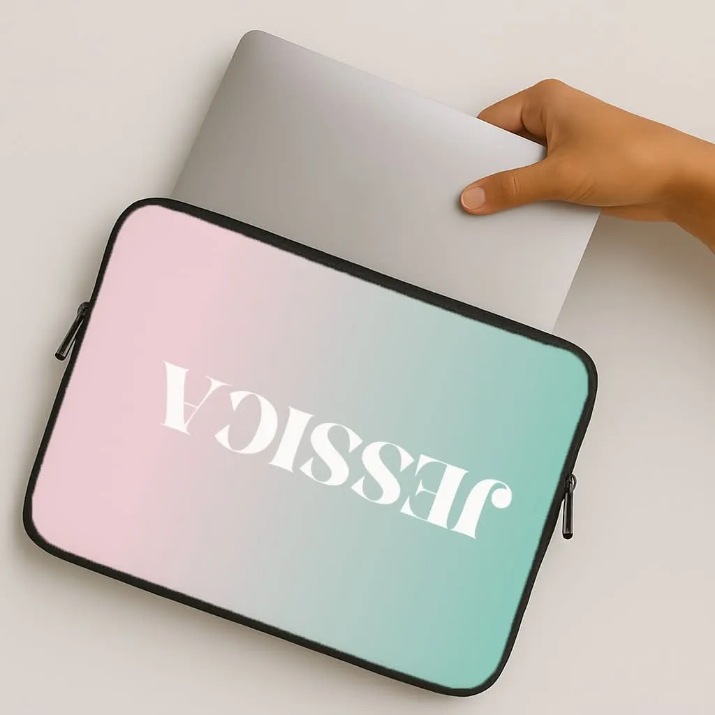 Gradient Personalised Name Laptop Sleeve Matte Protection