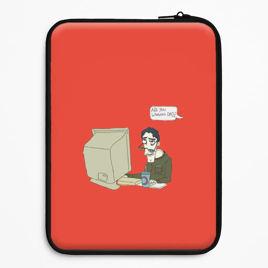 Matte Texture Design Scratch Guard Are You Winning Dad Laptop Sleeve