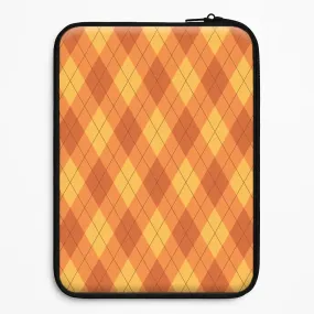 Orange Argyle Pattern Laptop Sleeve Sleek Profile