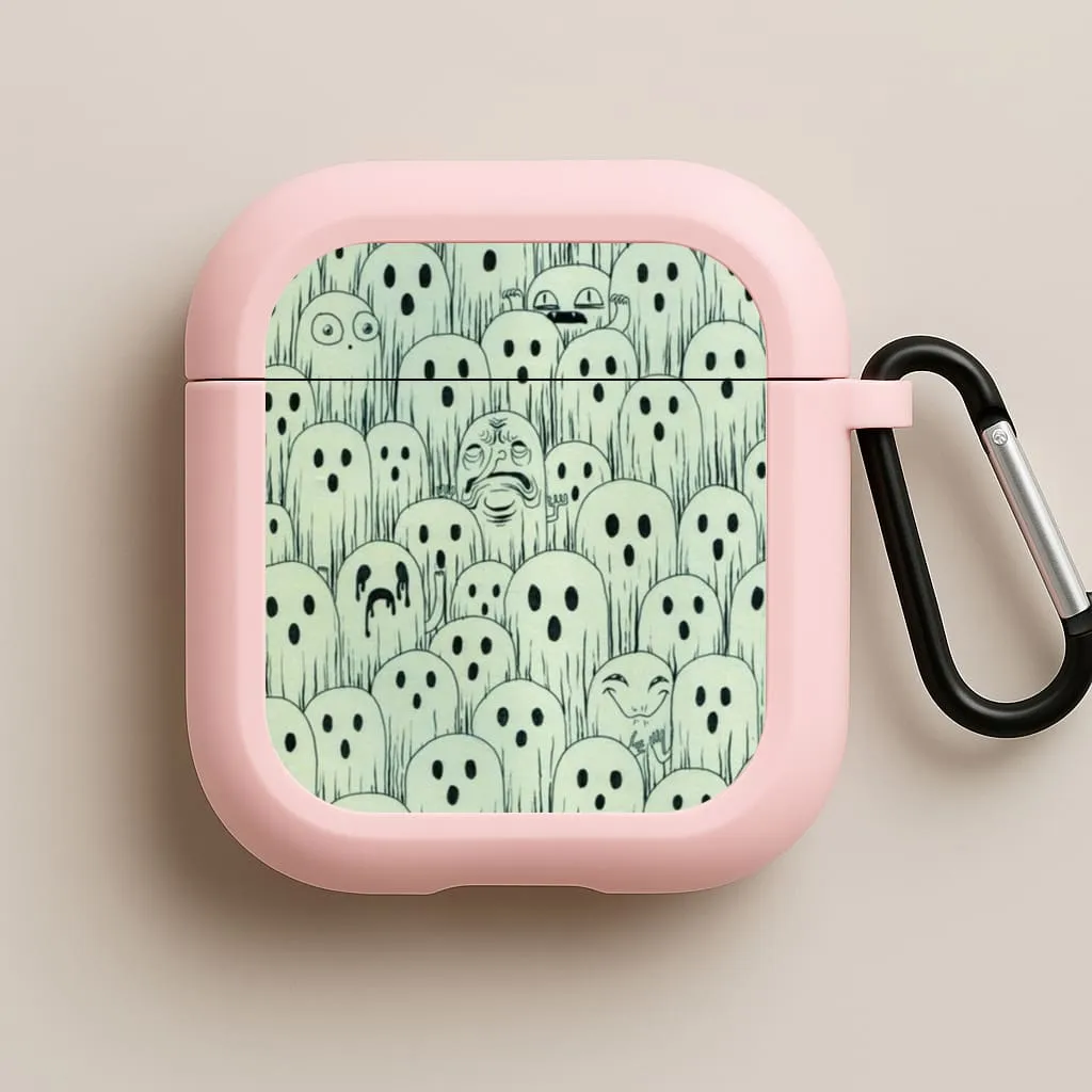 Droopy Ghost Pattern AirPods Case Vibrant Tech Accessory