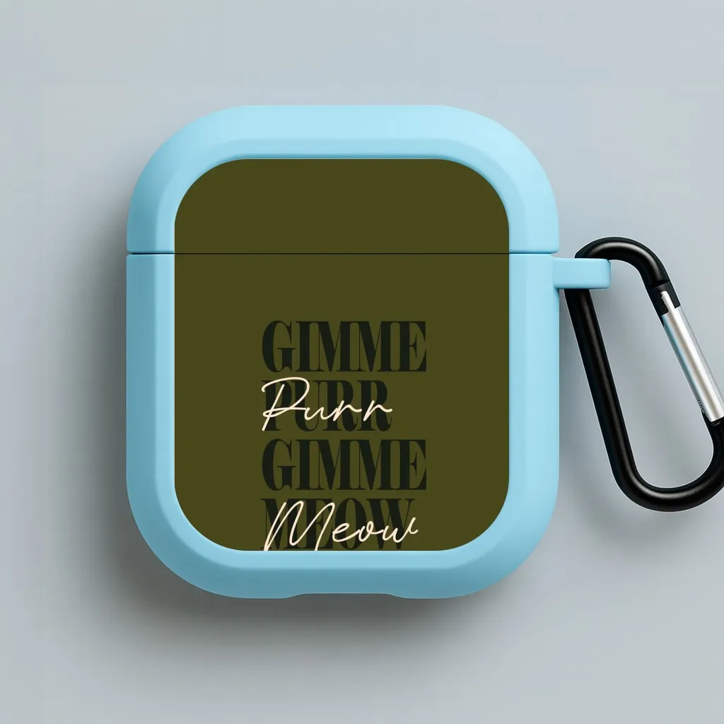 Gimme Purr, Gimme Meow AirPods Case vivid gradient handmade travel shell