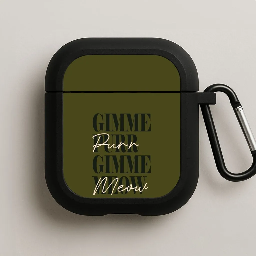 Gimme Purr, Gimme Meow AirPods Case compact neon silicone travel shell protective airpods cover