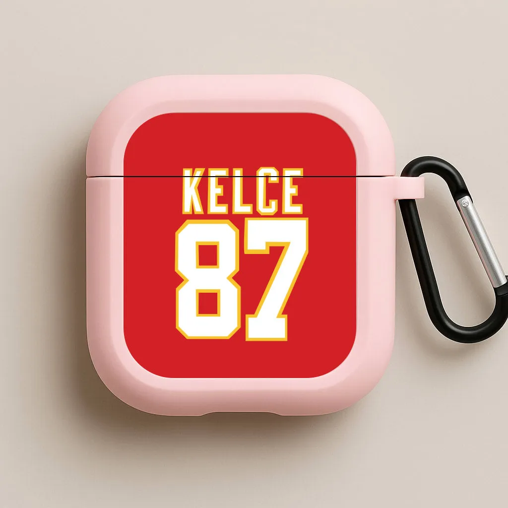 Kelce 87 - Travis AirPods Case Protective Charging Sleeve durable ergonomic lightweight travel case