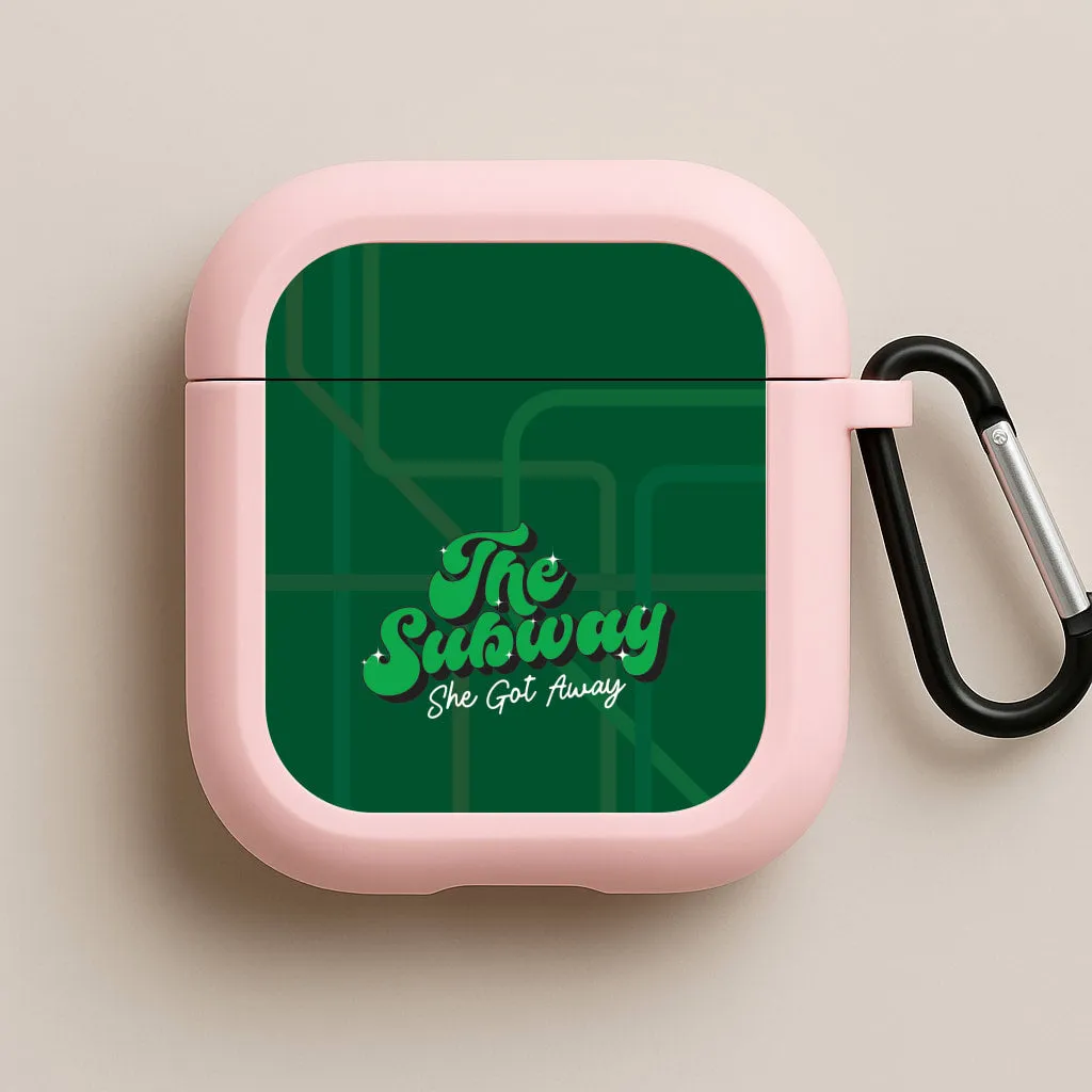 Subway Green AirPods Case Portable Silicone Sleeve