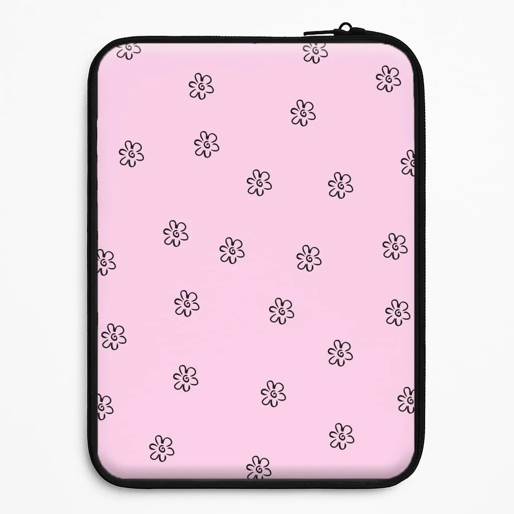 Detail Flower Pattern - Pink Laptop Sleeve Comfort Fit Edge Ergonomic form