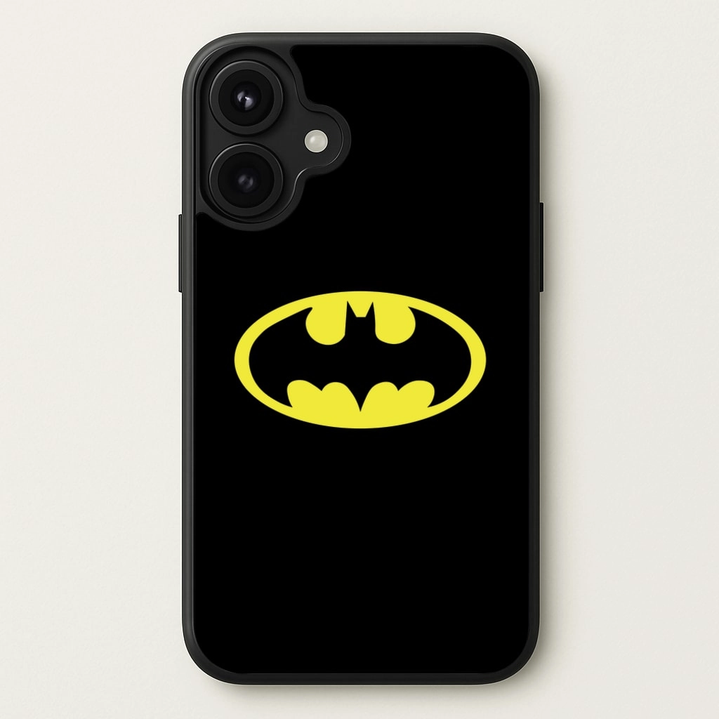 Black Bat Superhero Logo Phone Case Elegant Pattern Polished Finish Texture