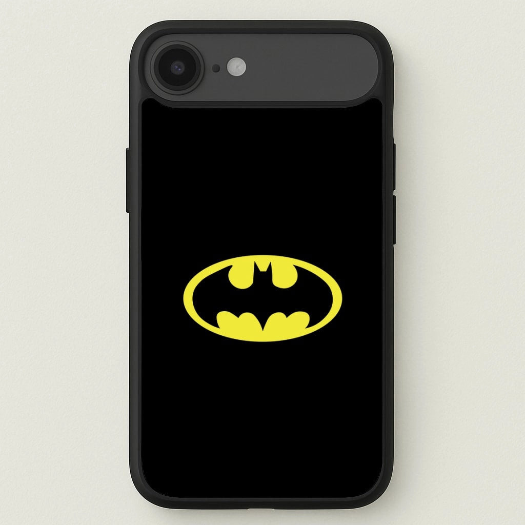 Black Bat Superhero Logo Phone Case Hybrid Texture Design Anti scratch