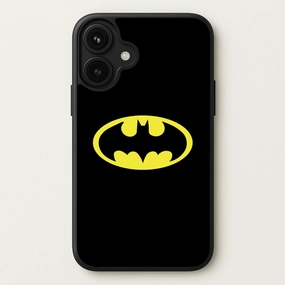 Black Bat Superhero Logo Phone Case Elegant Pattern Polished Finish Texture