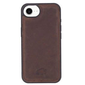 Modern York MagSafe Leather Case ?C iPhone 16e, Distressed Coffee Artistic Print Trendy Texture