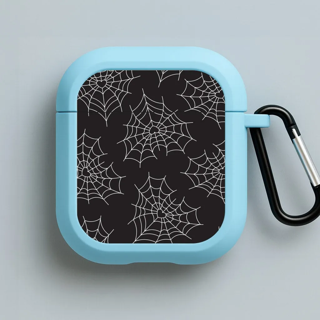 ultra grip texture case anti drop earbuds protector Spiderweb Hearts Pattern AirPods Case