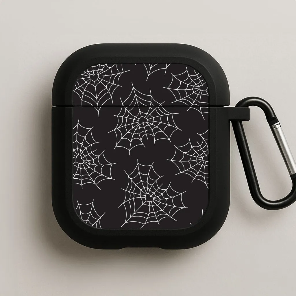 Spiderweb Hearts Pattern AirPods Case sleek neon ergonomic silicone airpods shell minimalistic pocket airpods case
