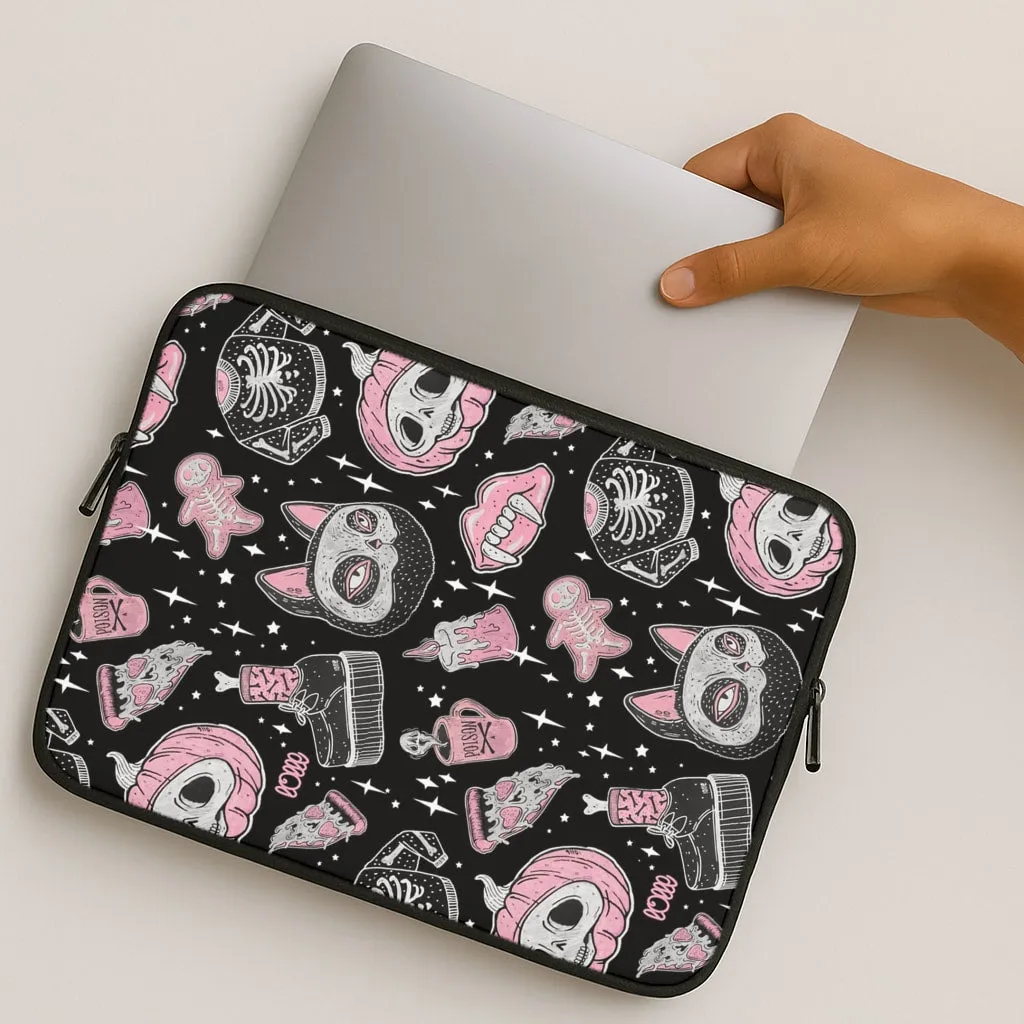 Matte Texture Soft Silicone Spooks or Creeps Halloween Laptop Sleeve