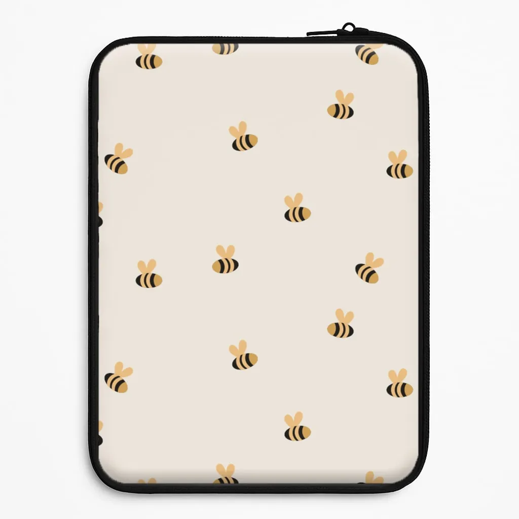 Spring Bee Pattern Laptop Sleeve Minimal Grip Glossy Texture