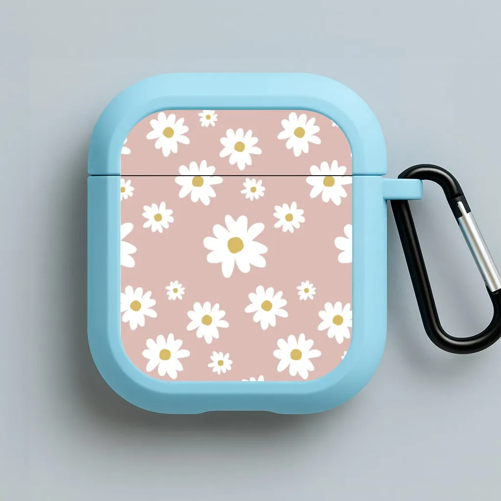 fashion ergonomic commuter handmade silicone airpods case Spring Daisy Pattern AirPods Case