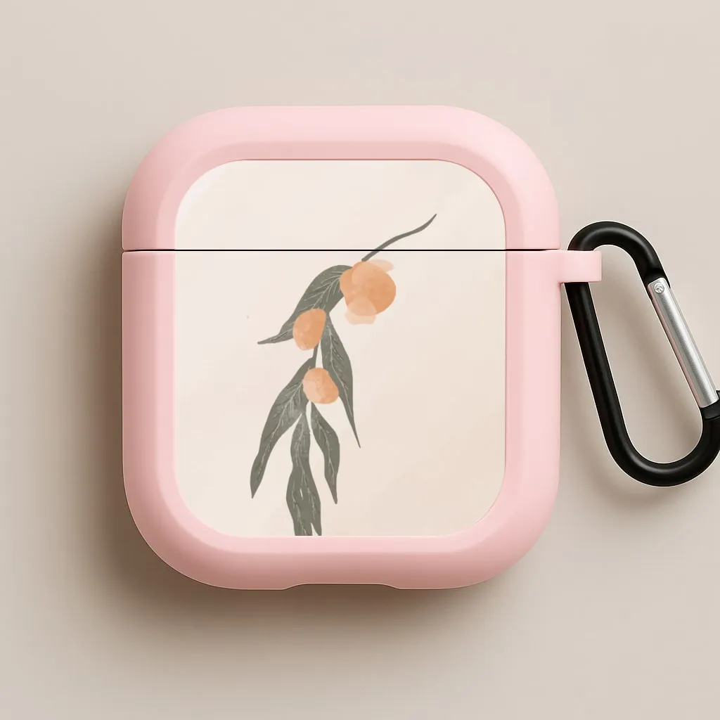 Spring Peaches AirPods Case Minimal Protective Cover trendy pocket case