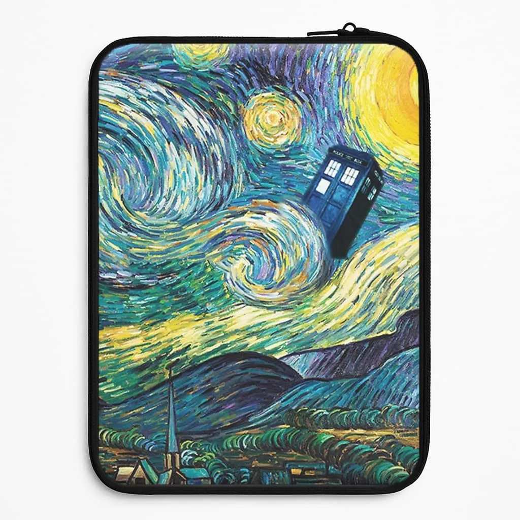 Starry Night Tardis Laptop Sleeve Durable Surface Protective cover