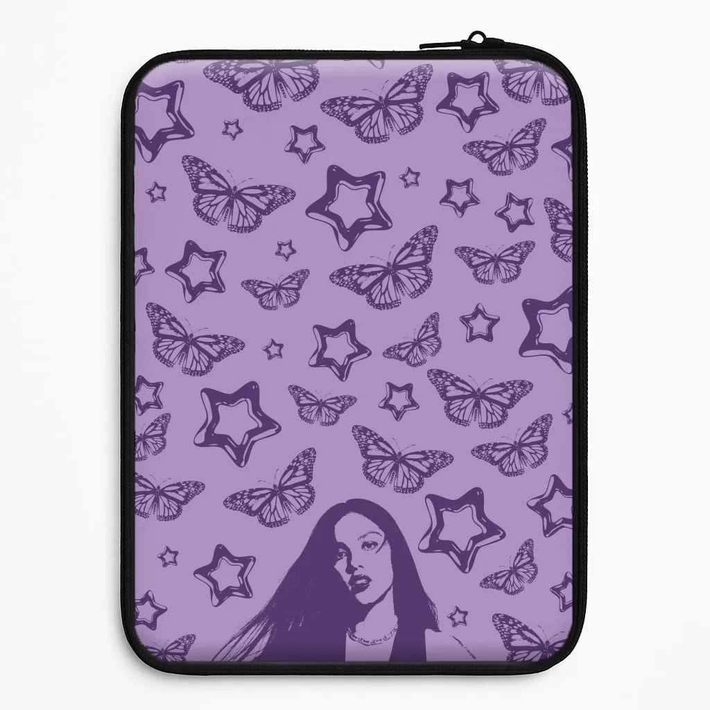 Stars And Butterflies Pattern Laptop Sleeve Smooth Detail Sleek Form