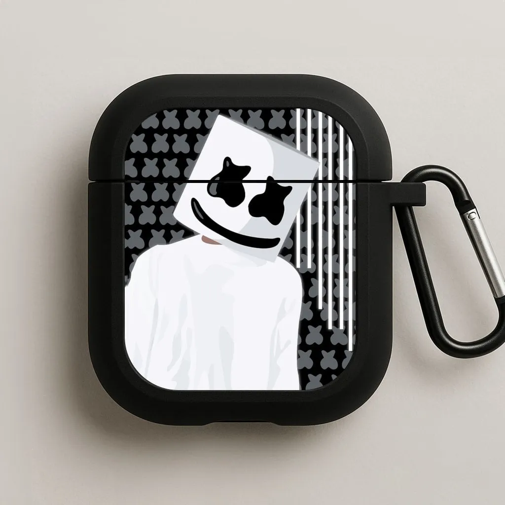 Stars And Stripes - White Helmet DJ AirPods Case strong anti slip coating