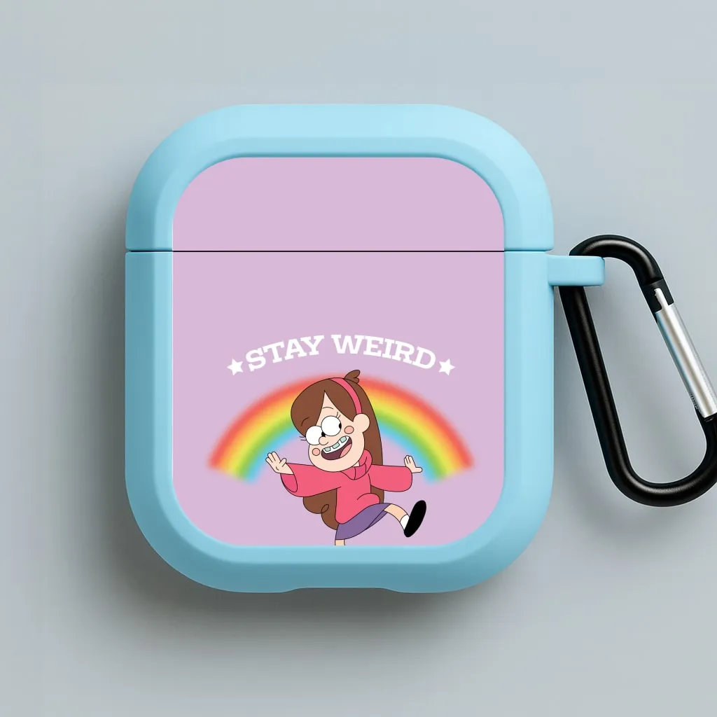 Stay Weird AirPods Case compact ergonomic neon travel silicone shell Trendy Compact Organizer