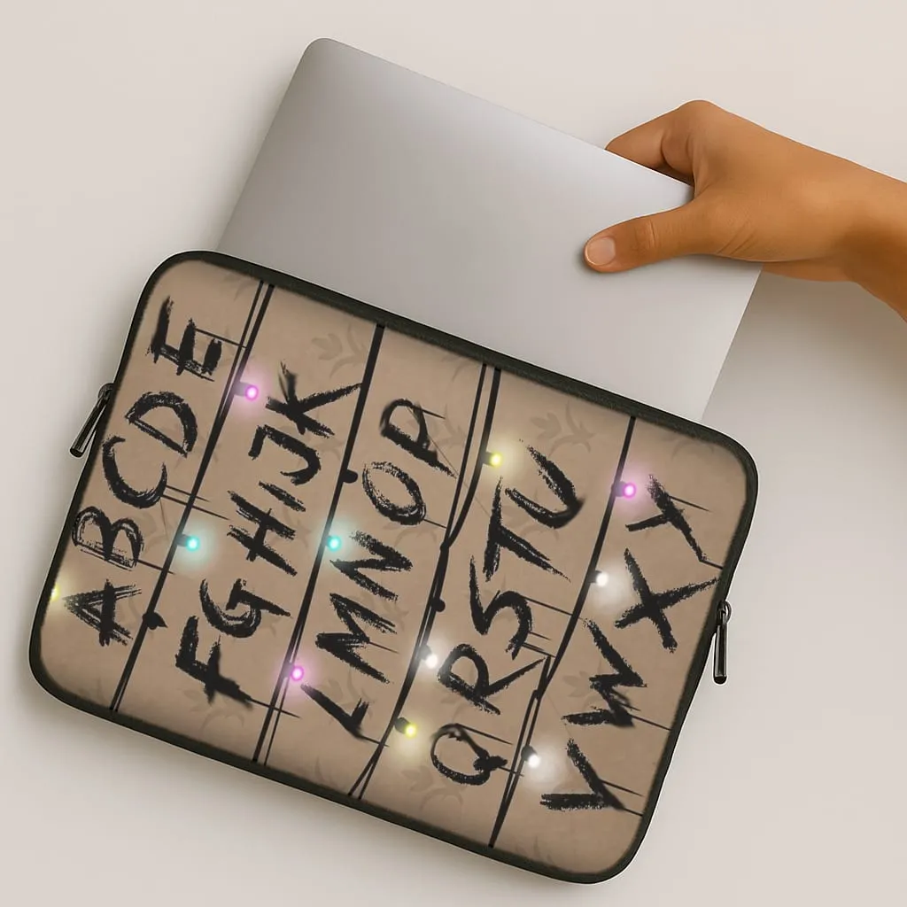Stranger Alphabet Wall Laptop Sleeve Artistic Design Durable Pattern