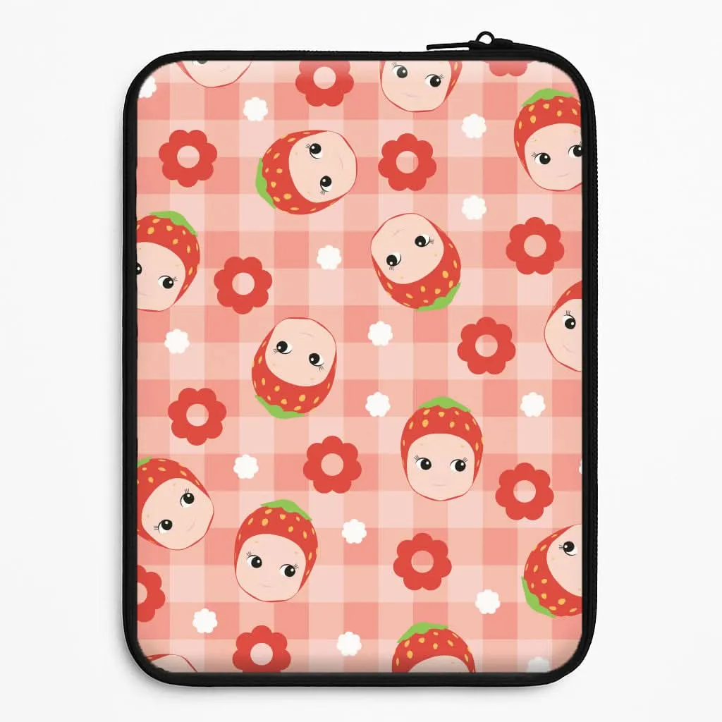 Strawberry Angel Pattern Laptop Sleeve Scratchproof Surface