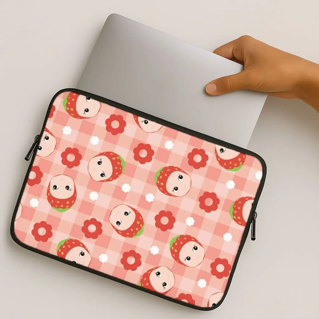 Hybrid Frame Strawberry Angel Pattern Laptop Sleeve