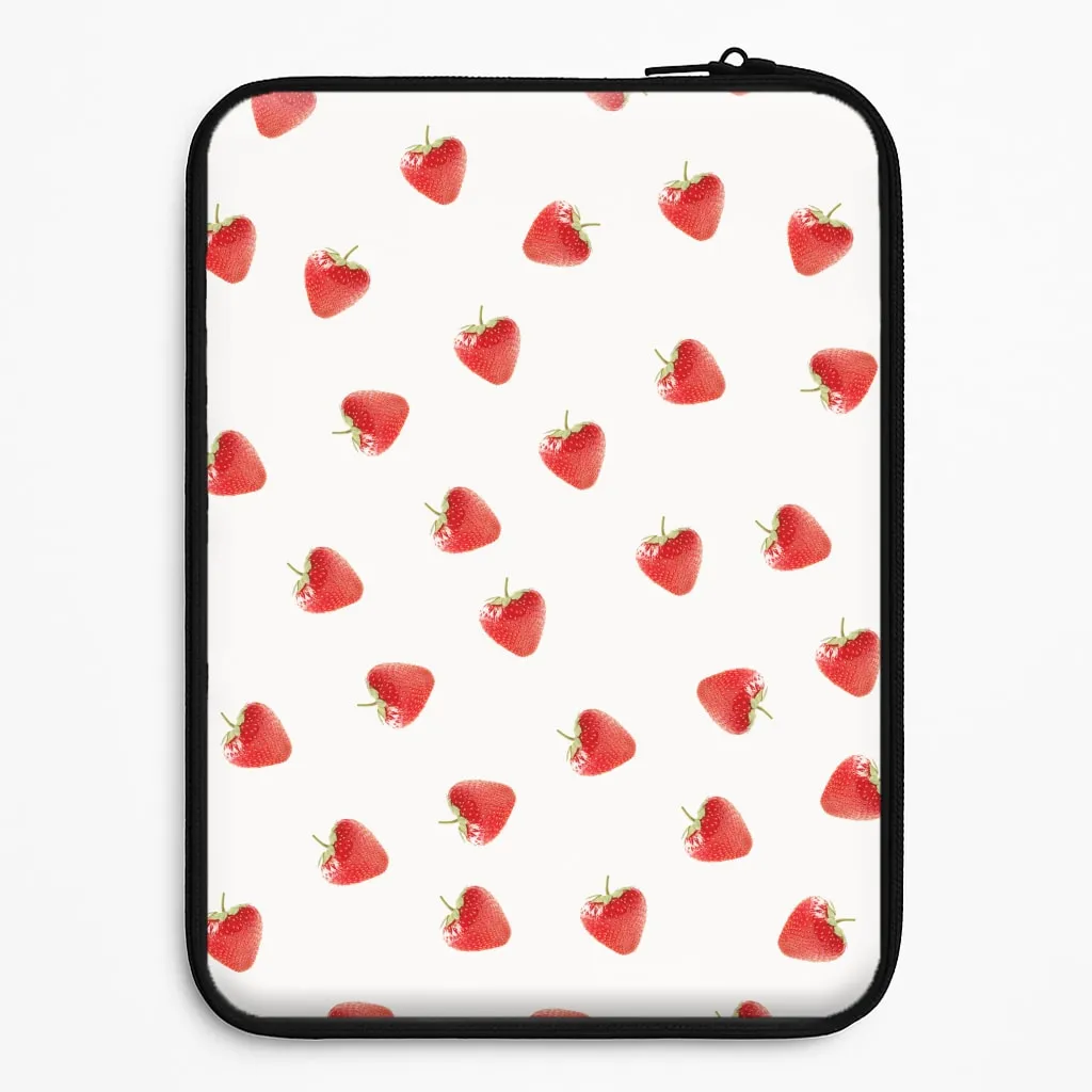 Strawberry Pattern Laptop Sleeve Vivid Detail Simple Look