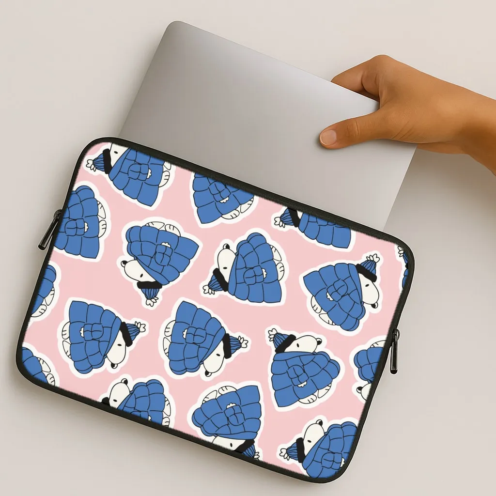 Vivid Design Texture Luxury Shine Cartoon Beagle Puffer Jacket Pattern Laptop Sleeve