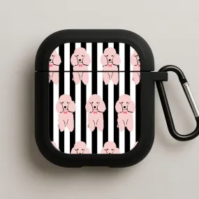 Durable Protective Organizer Striped Poodle - Dog Pattern AirPods Case